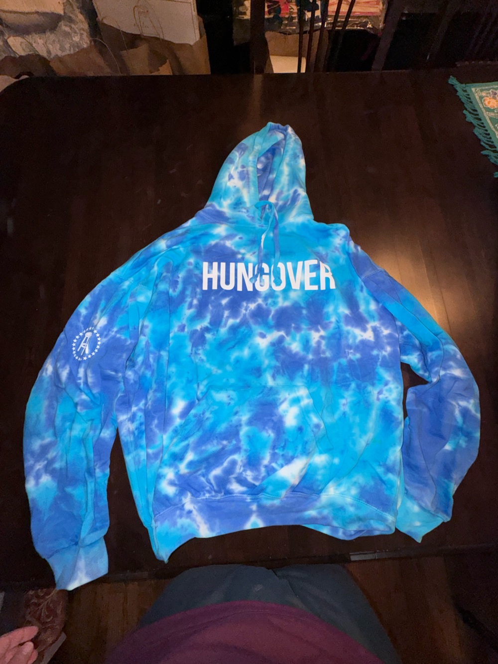 Barstool Sports HUNGOVER Graphic Blue Tie-Dye Hoodie